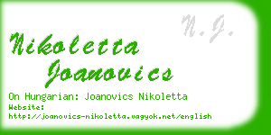 nikoletta joanovics business card